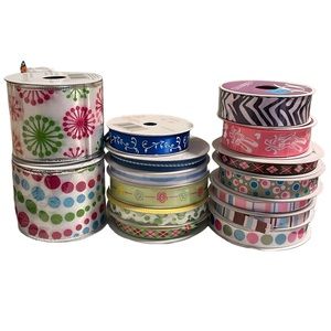 Fabric Crafting Ribbon Lot of 15 Multicolored